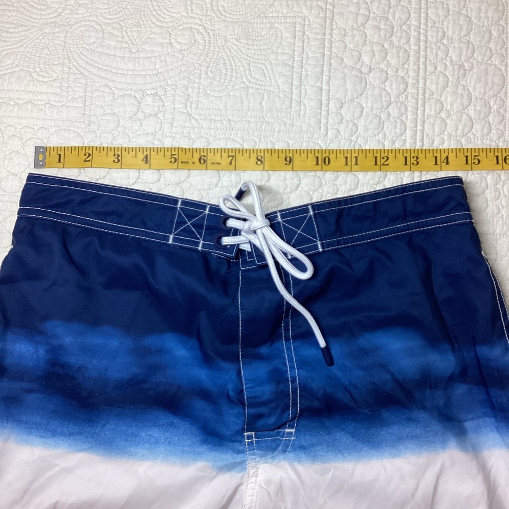 Polo Ralph Lauren Mens Ombre Swim Trunks Size M Red White Blue Tie Pockets Lined - Picture 6 of 15